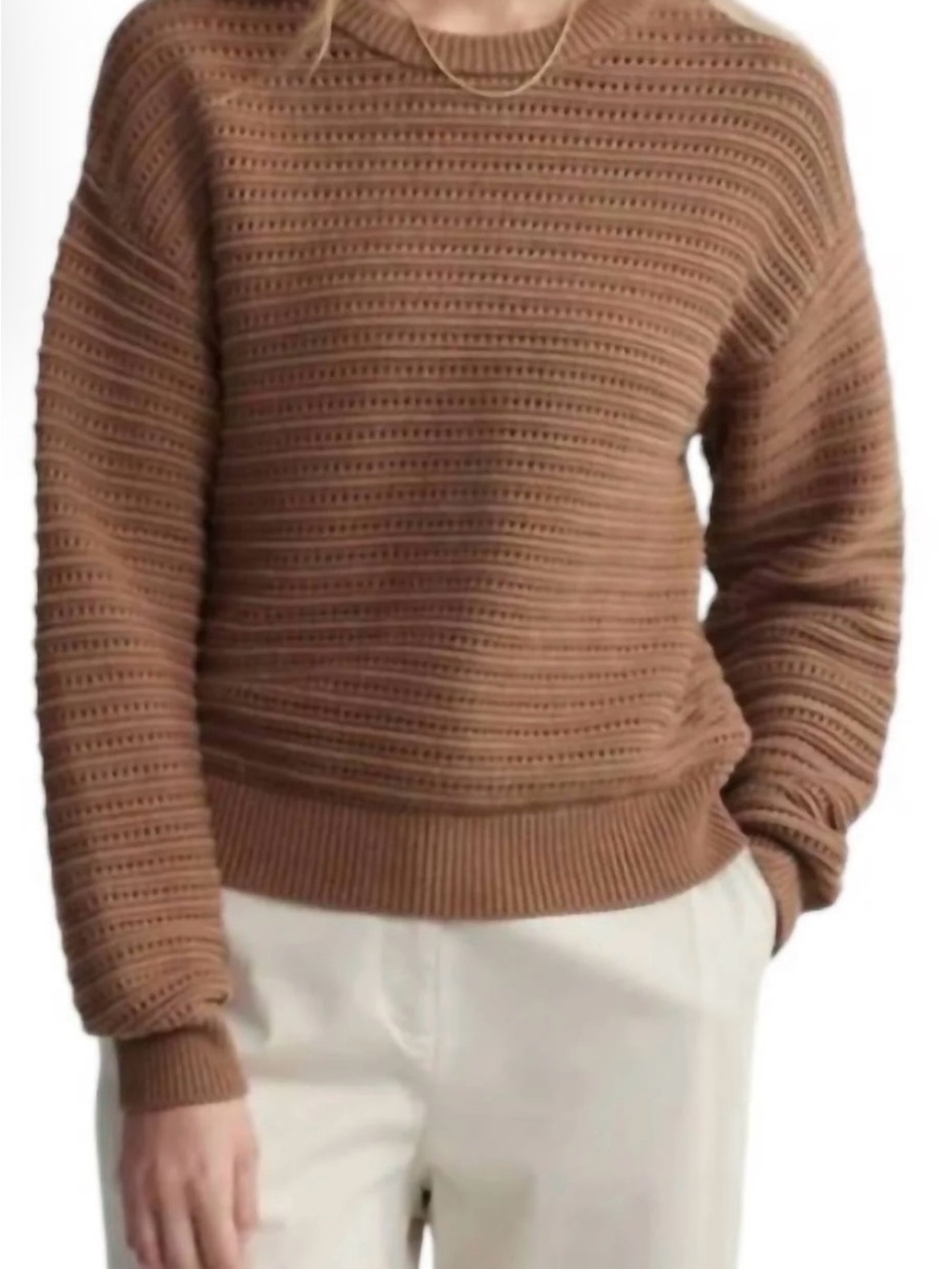 Varley Jarvis Open Knit Crew Sweater NWOT